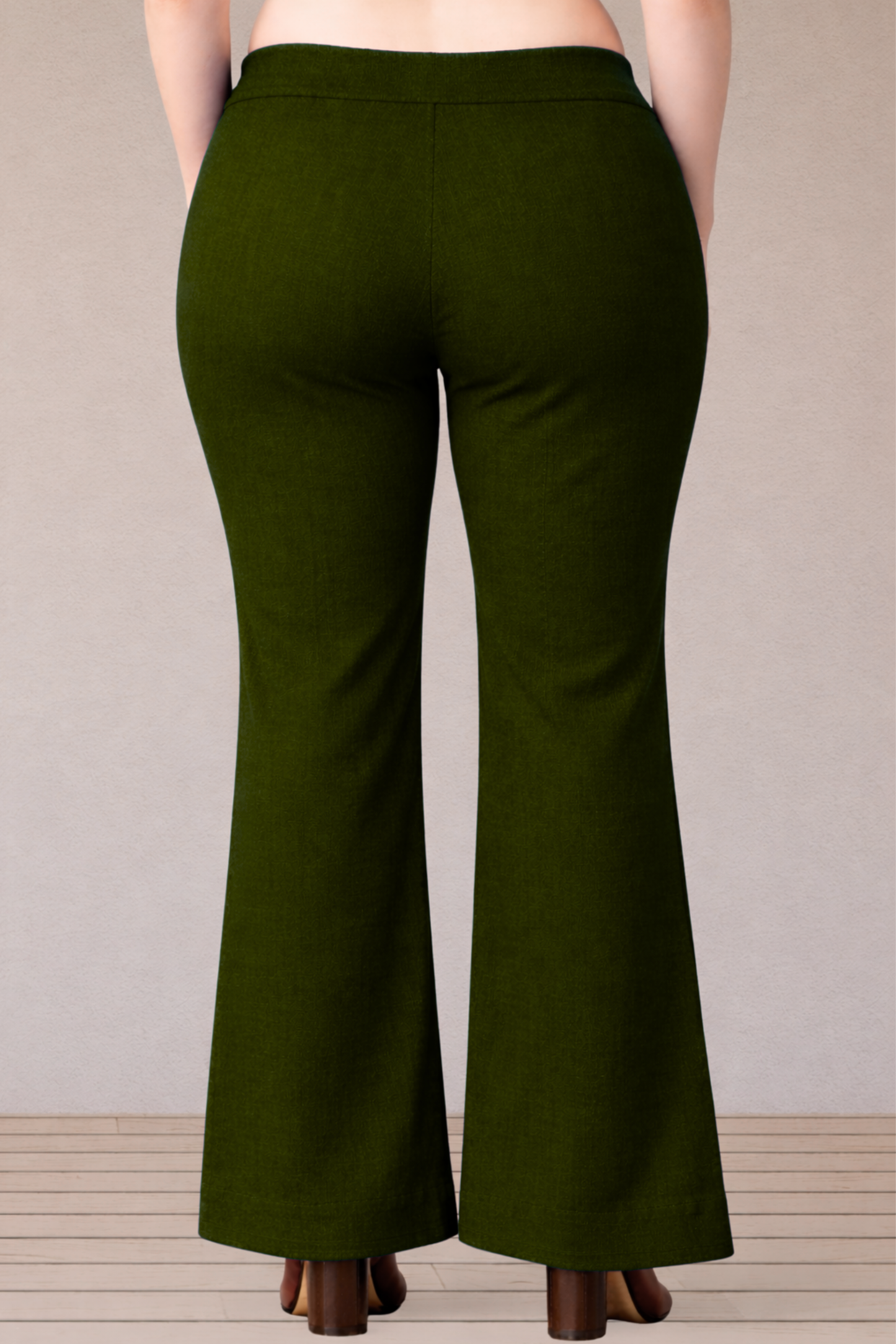 Mehandi Green Flared Slub Pants