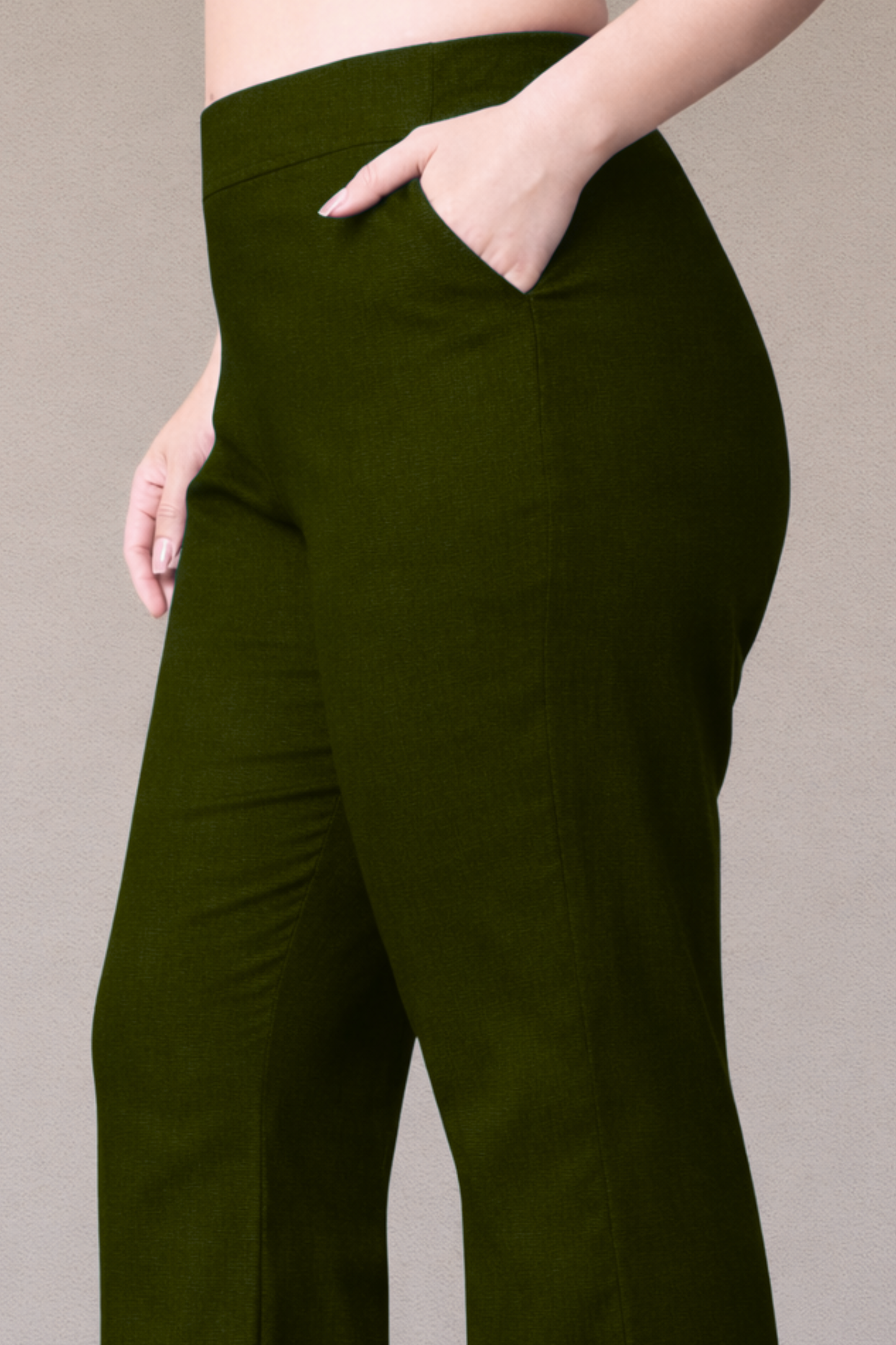 Mehandi Green Flared Slub Pants