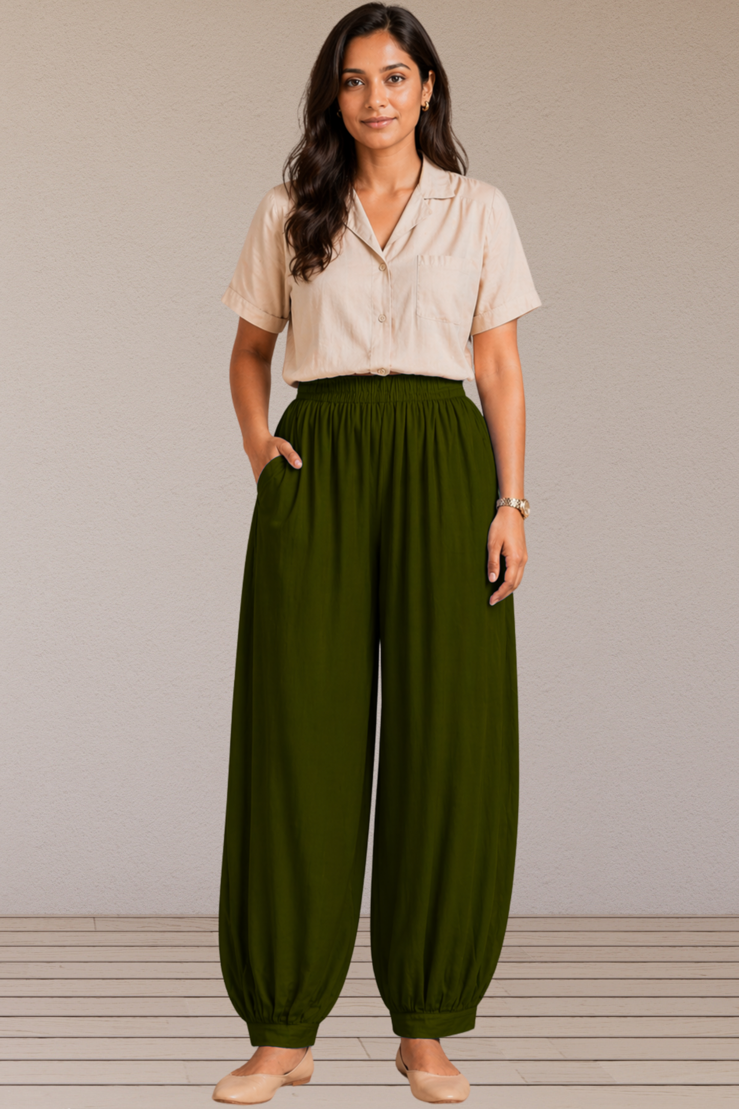 Mehandi Green Rayon Afghani Pants