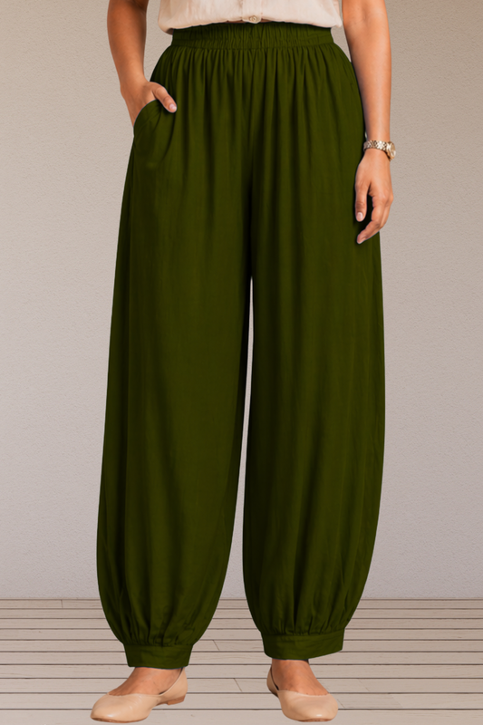 Mehandi Green Rayon Afghani Pants