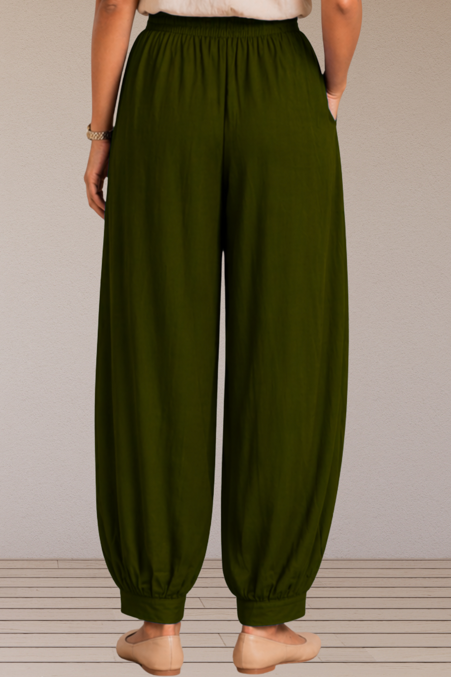 Mehandi Green Rayon Afghani Pants