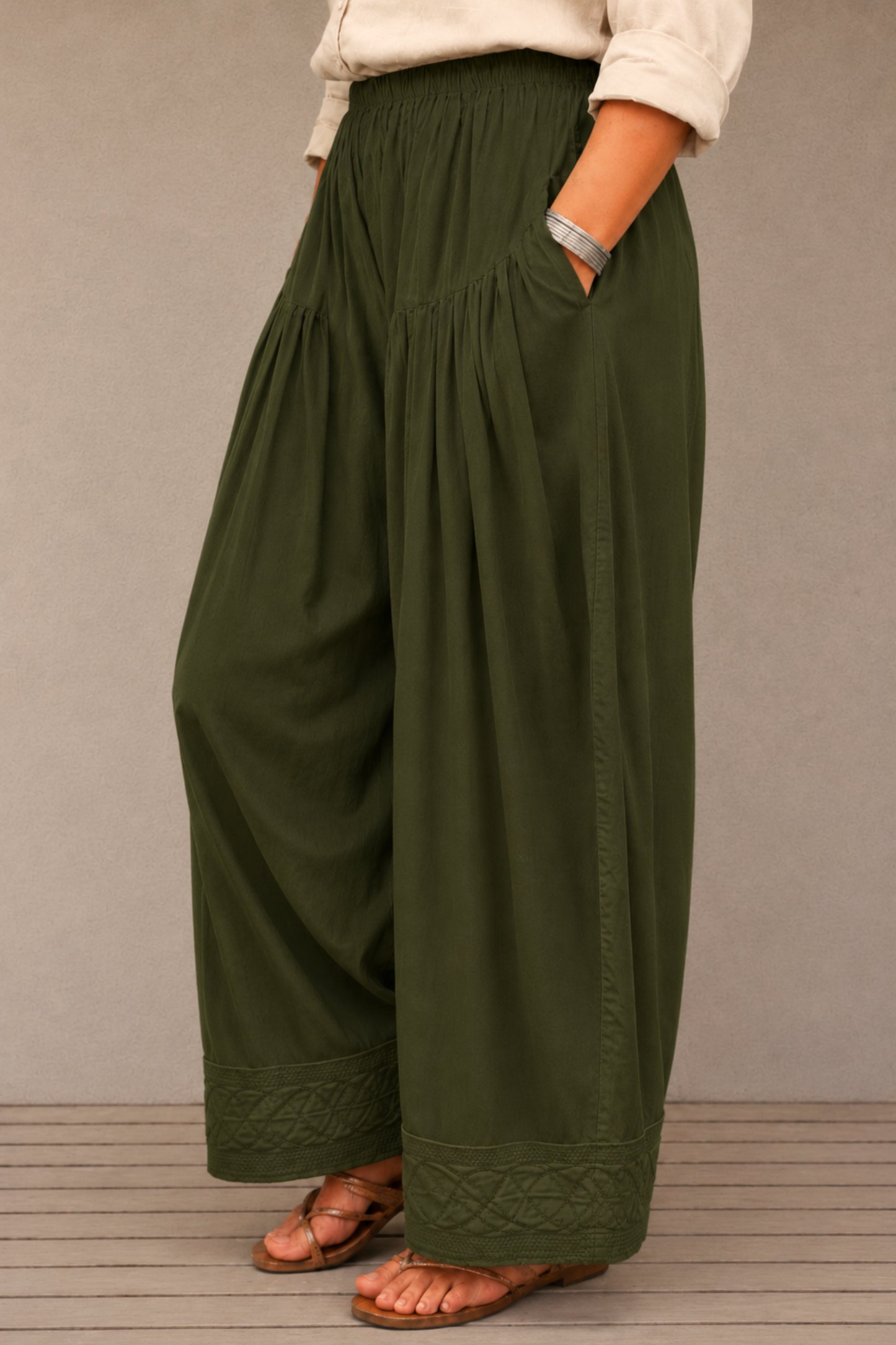 Mehandi Green Rayon Farshi Salwar