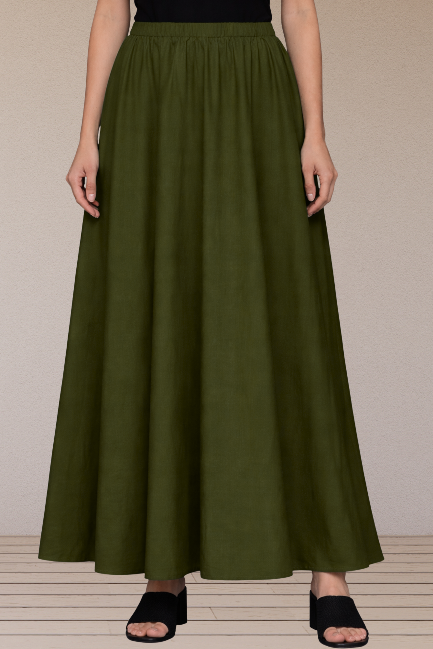 Mehandi Green Rayon Long Skirt