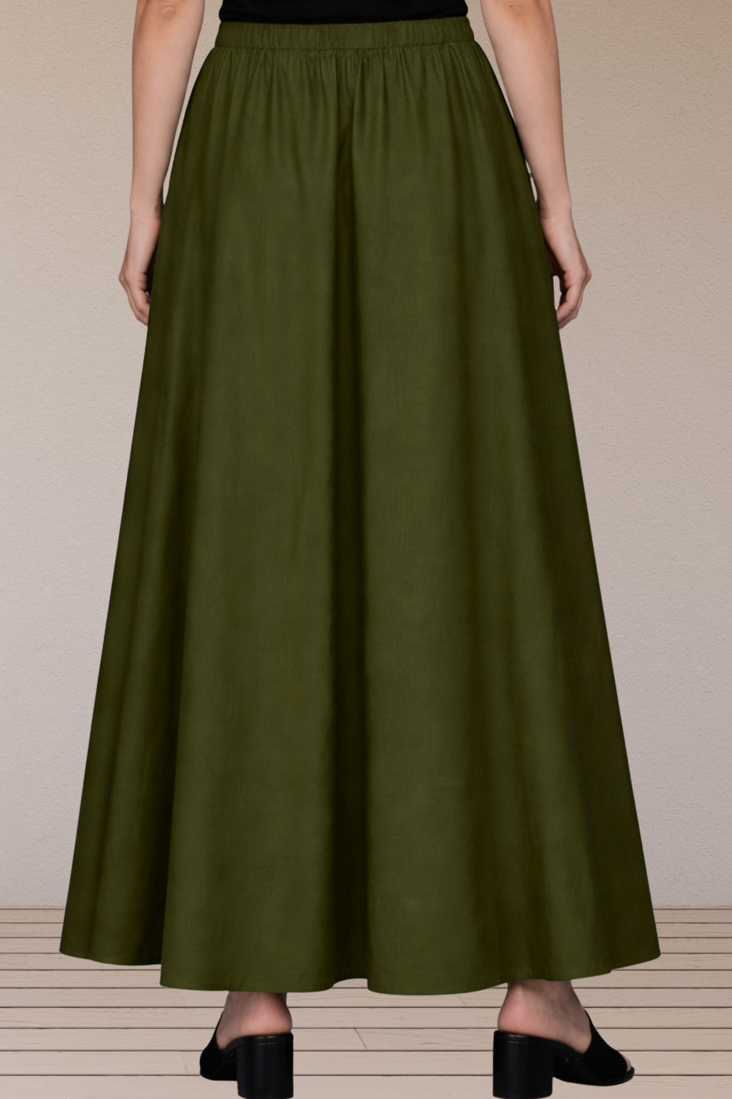 Mehandi Green Rayon Long Skirt