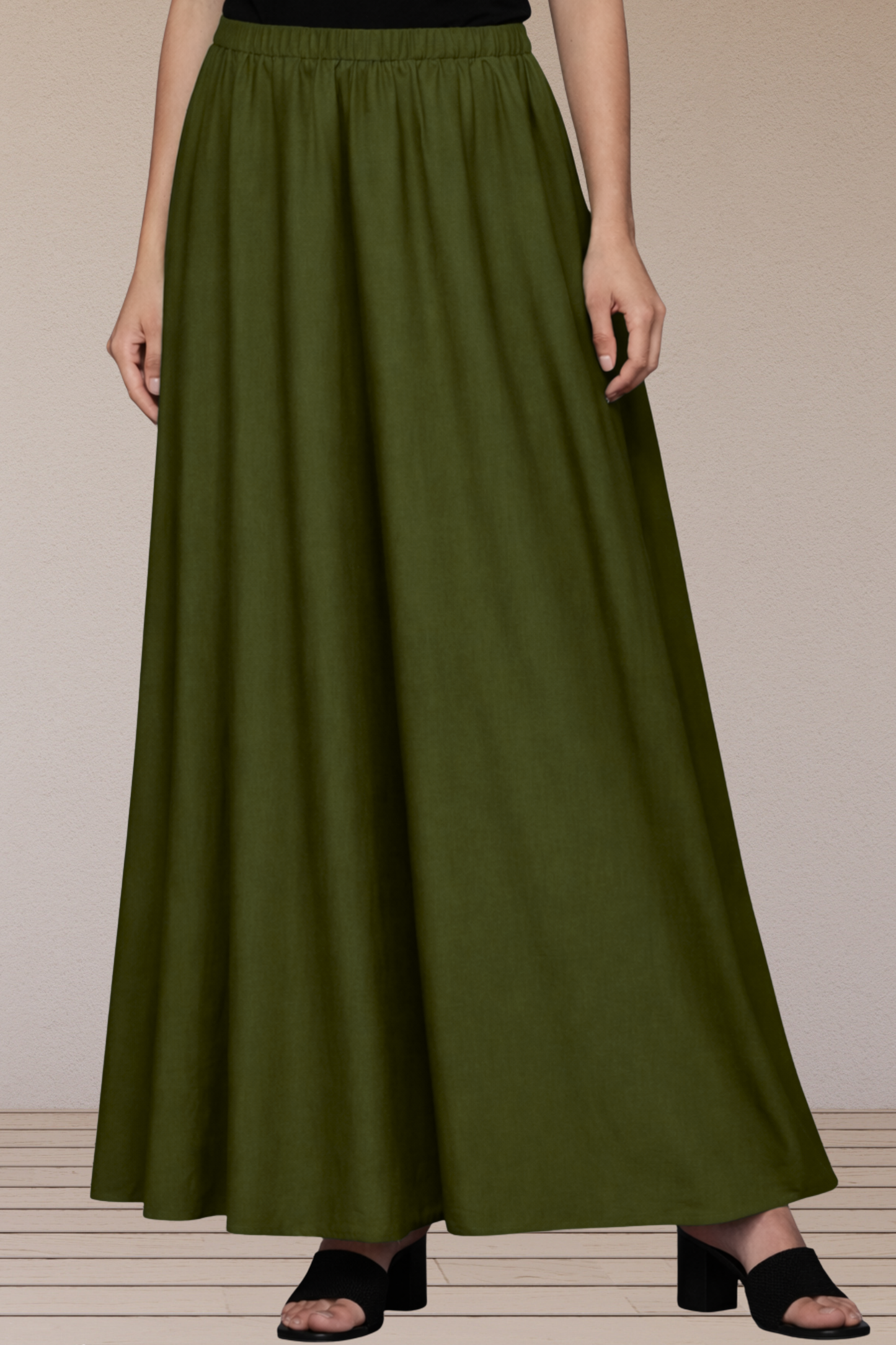 Mehandi Green Rayon Long Skirt