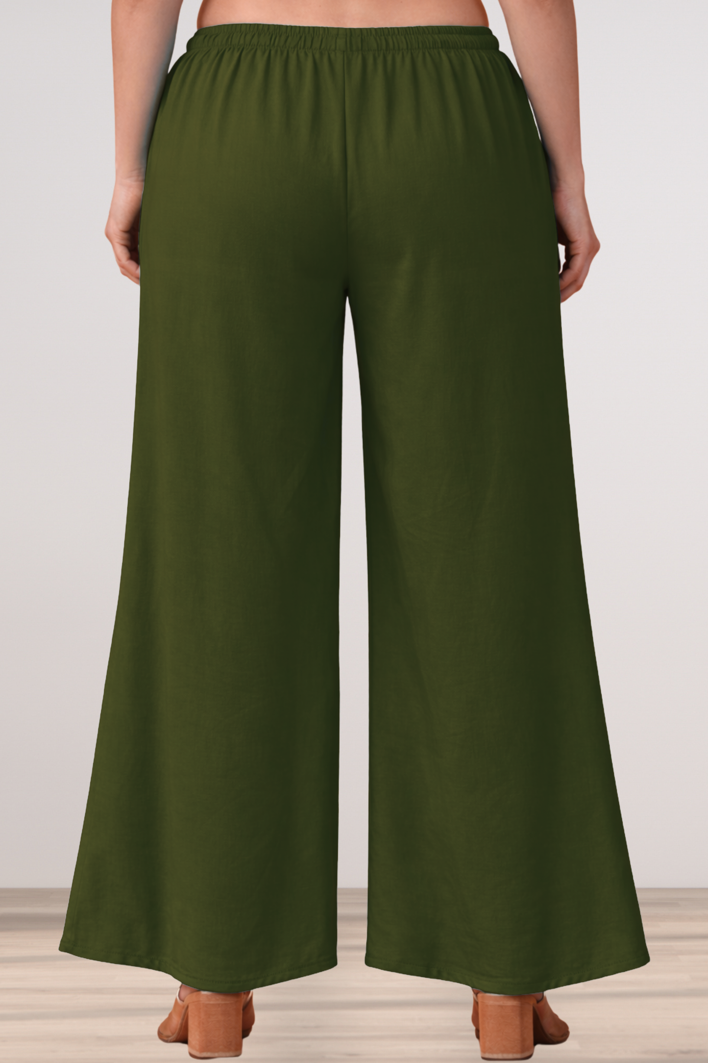 Mehandi Green Rayon Loose Palazzo