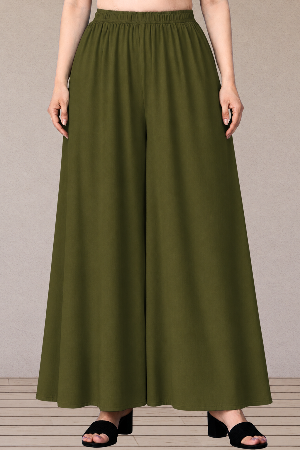 Mehandi Green Rayon Skirt Palazzo