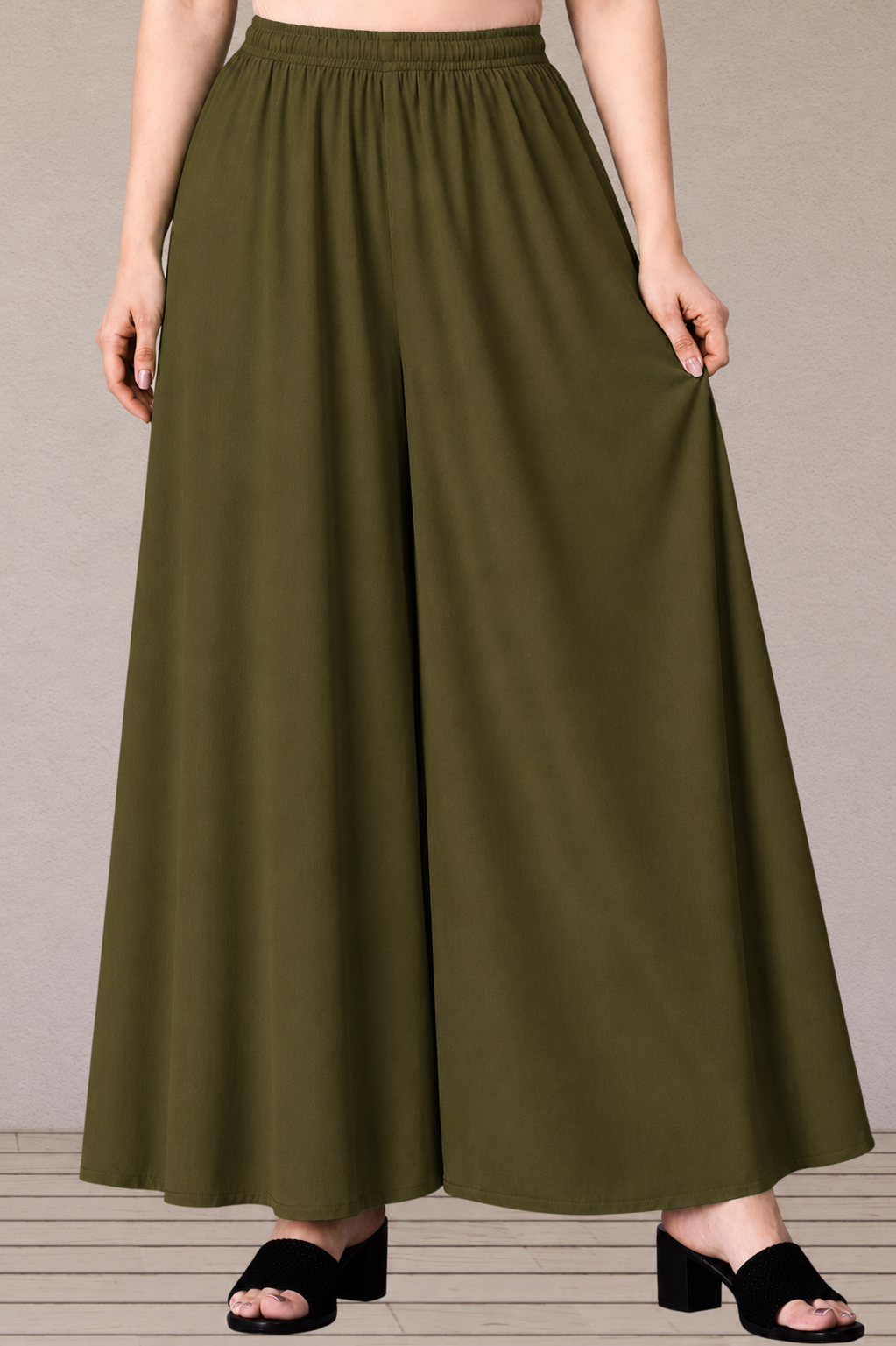 Mehandi Green Rayon Skirt Palazzo