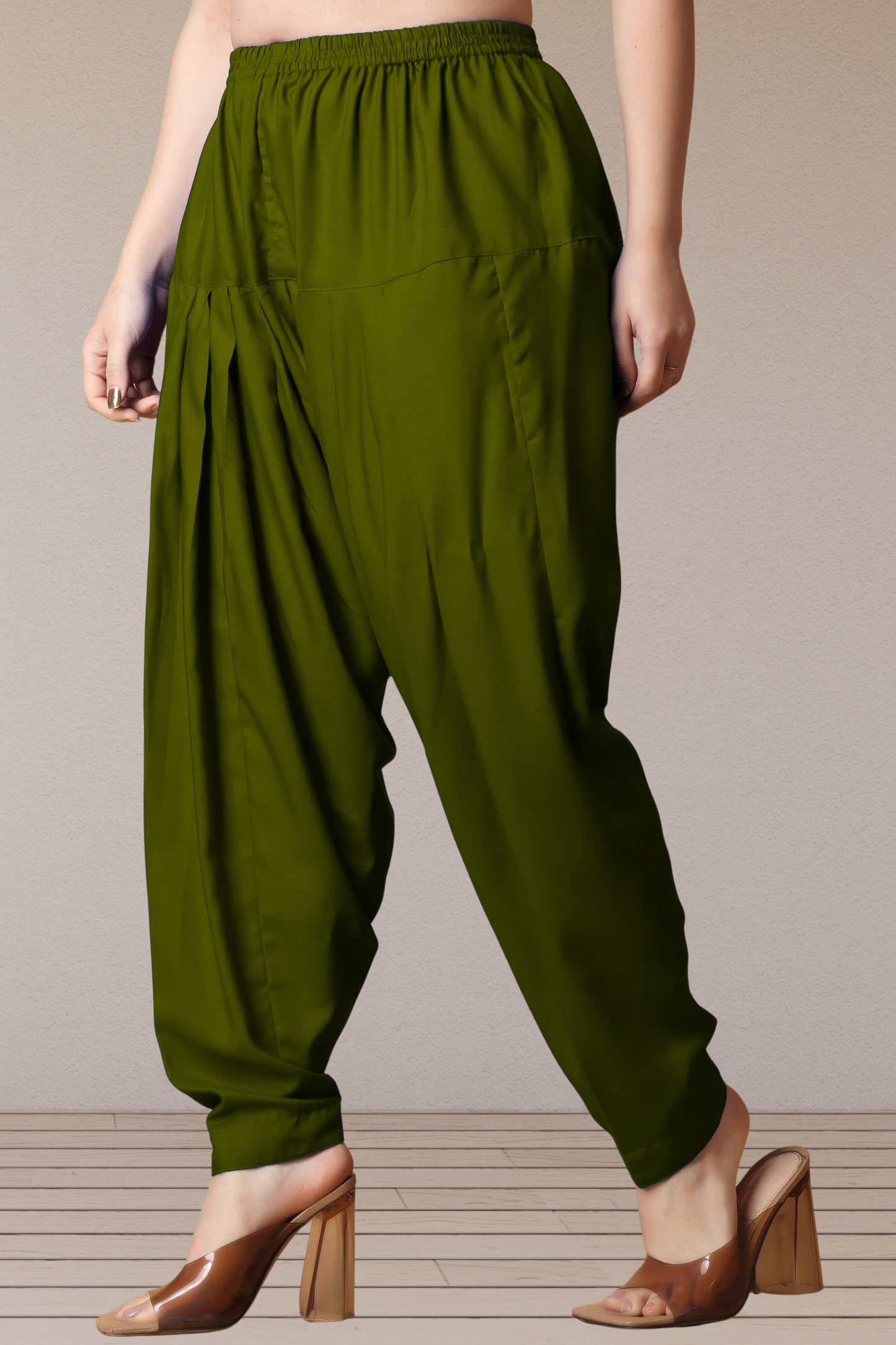 Mehandi Green Straight Rayon Salwar Pants