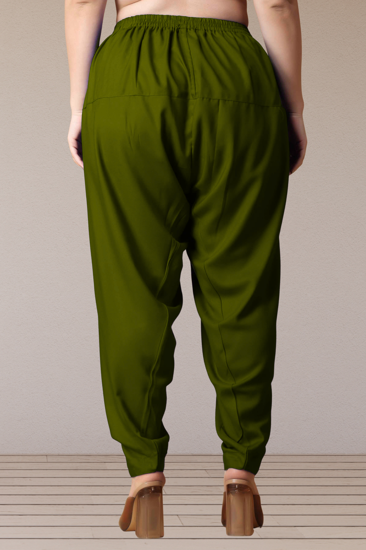 Mehandi Green Straight Rayon Salwar Pants