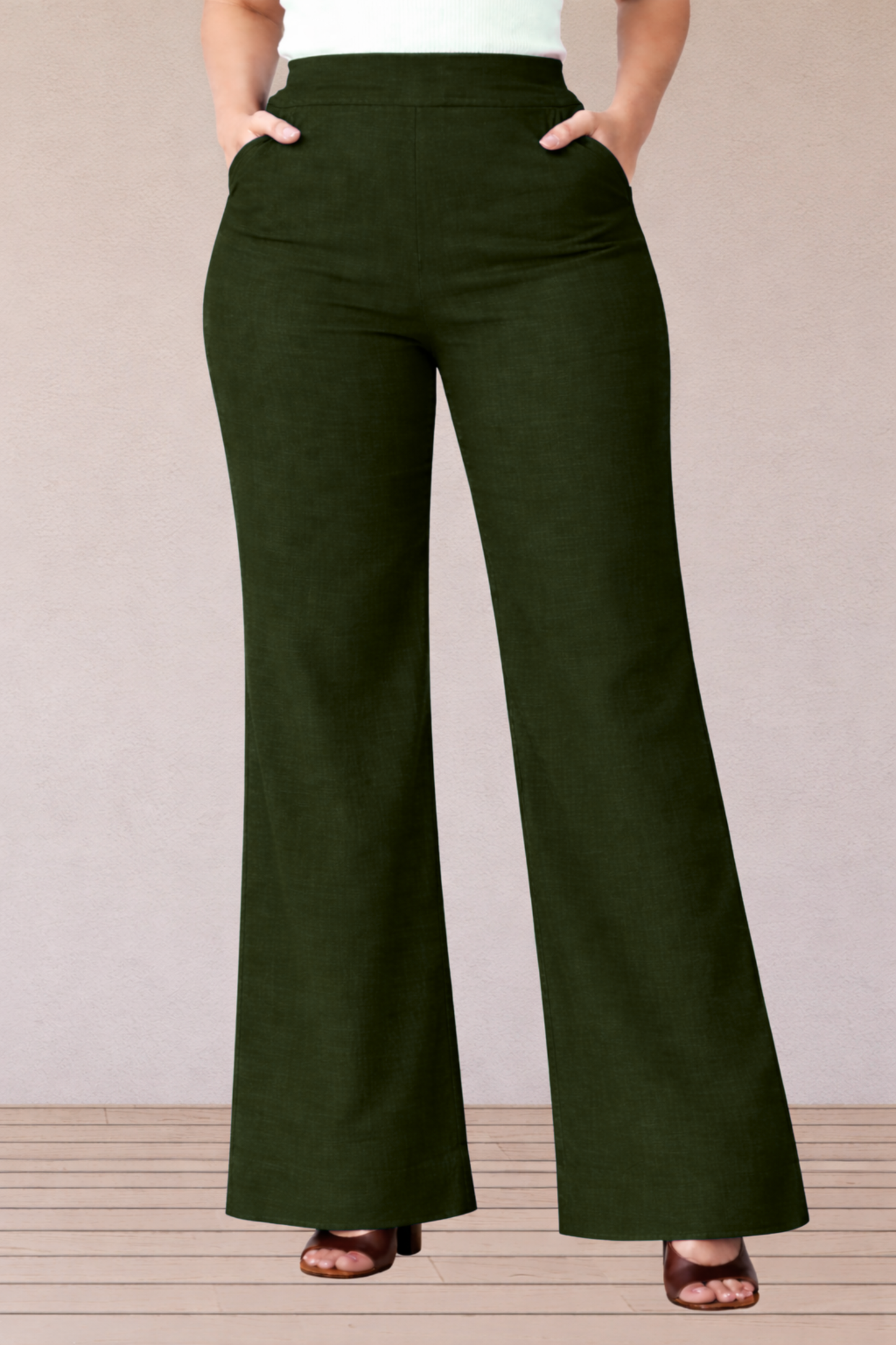 Mehandi Green Wide Leg Pants