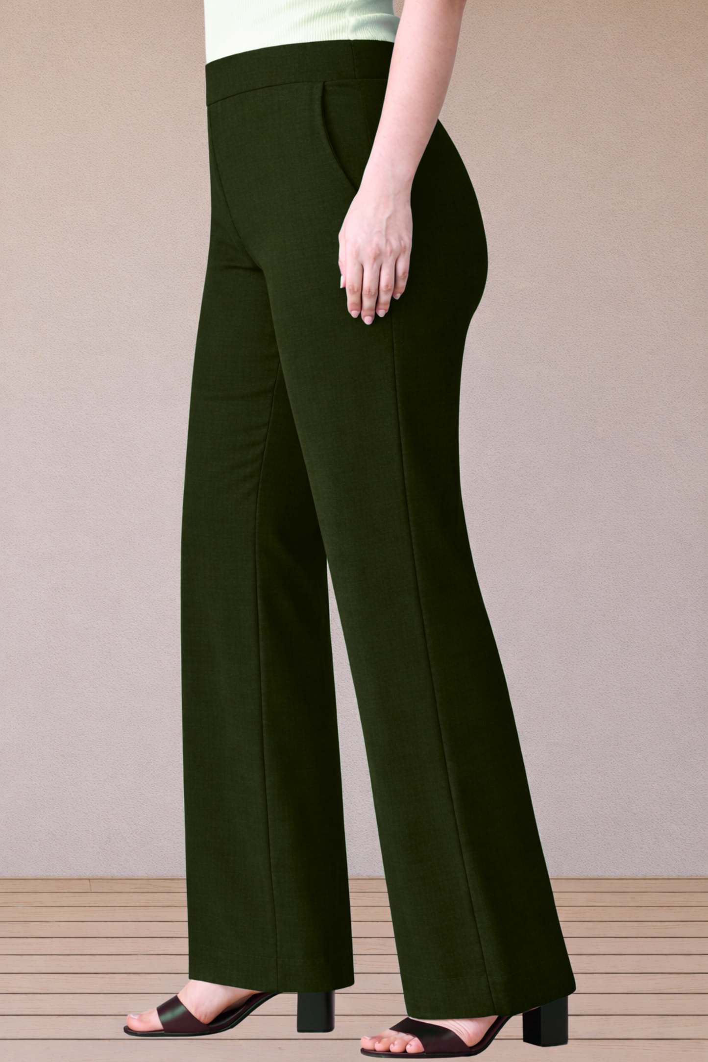 Mehandi Green Wide Leg Pants