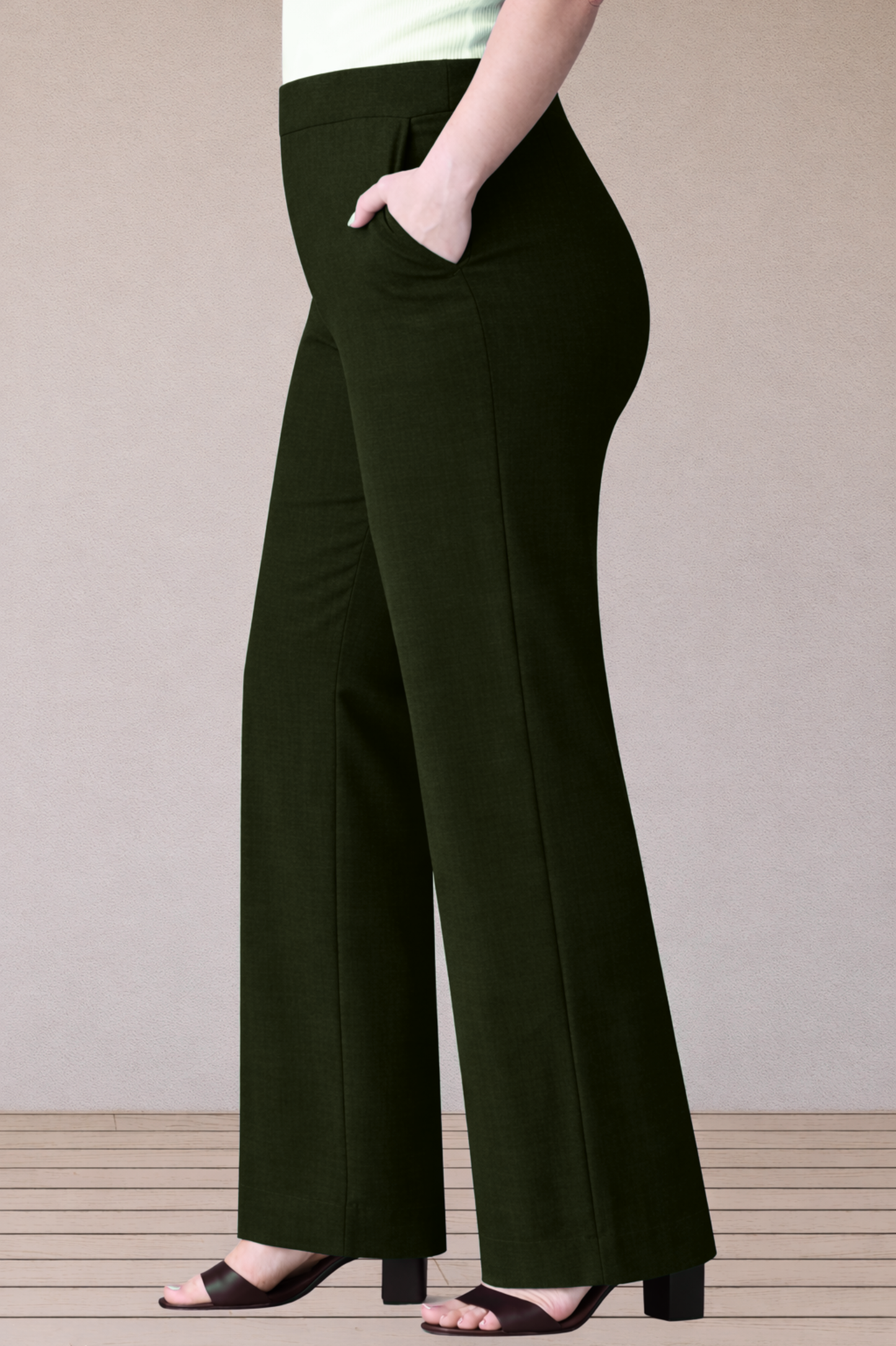 Mehandi Green Wide Leg Pants