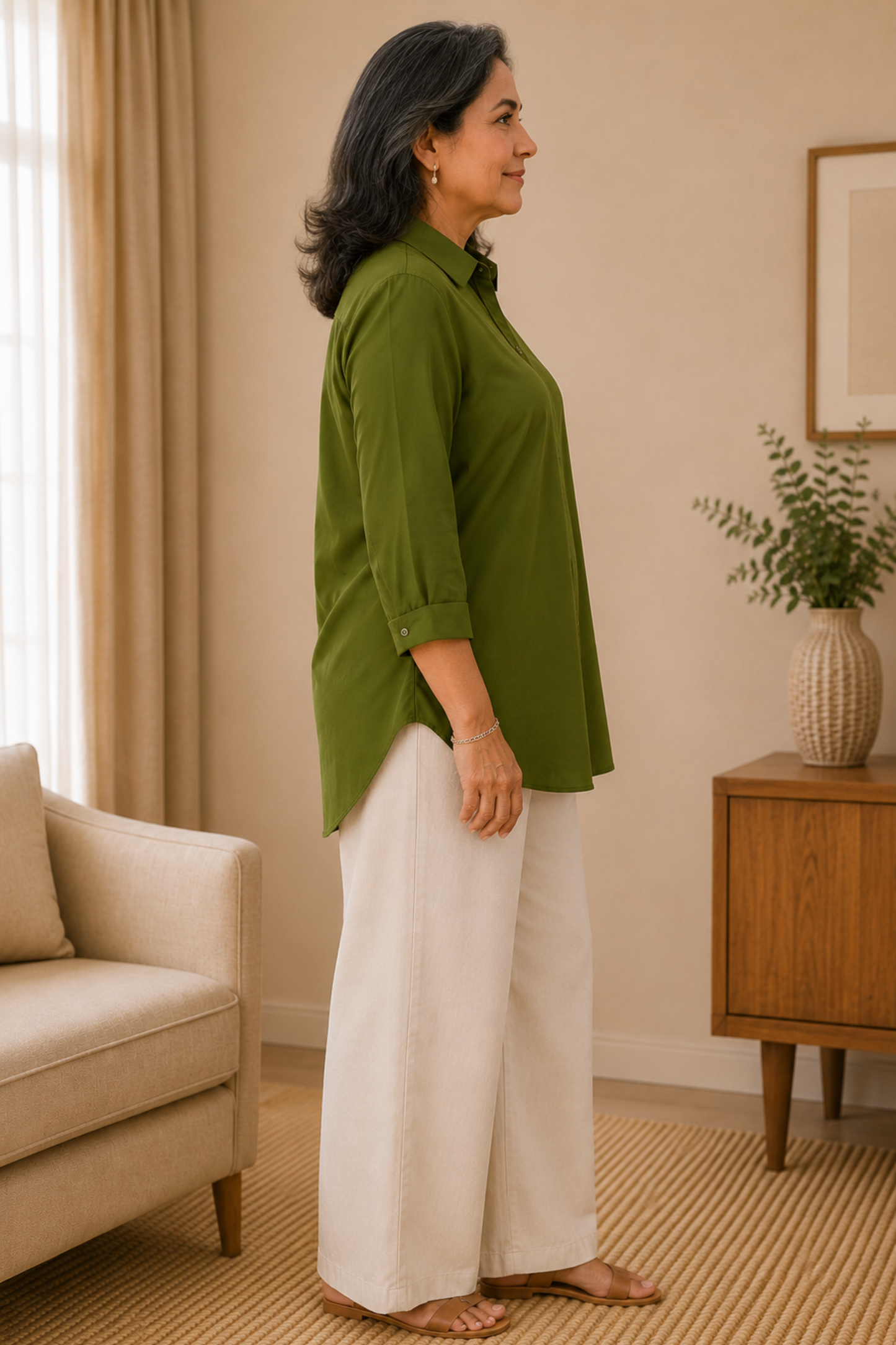 Mehandi Muse Solid Rayon Shirt