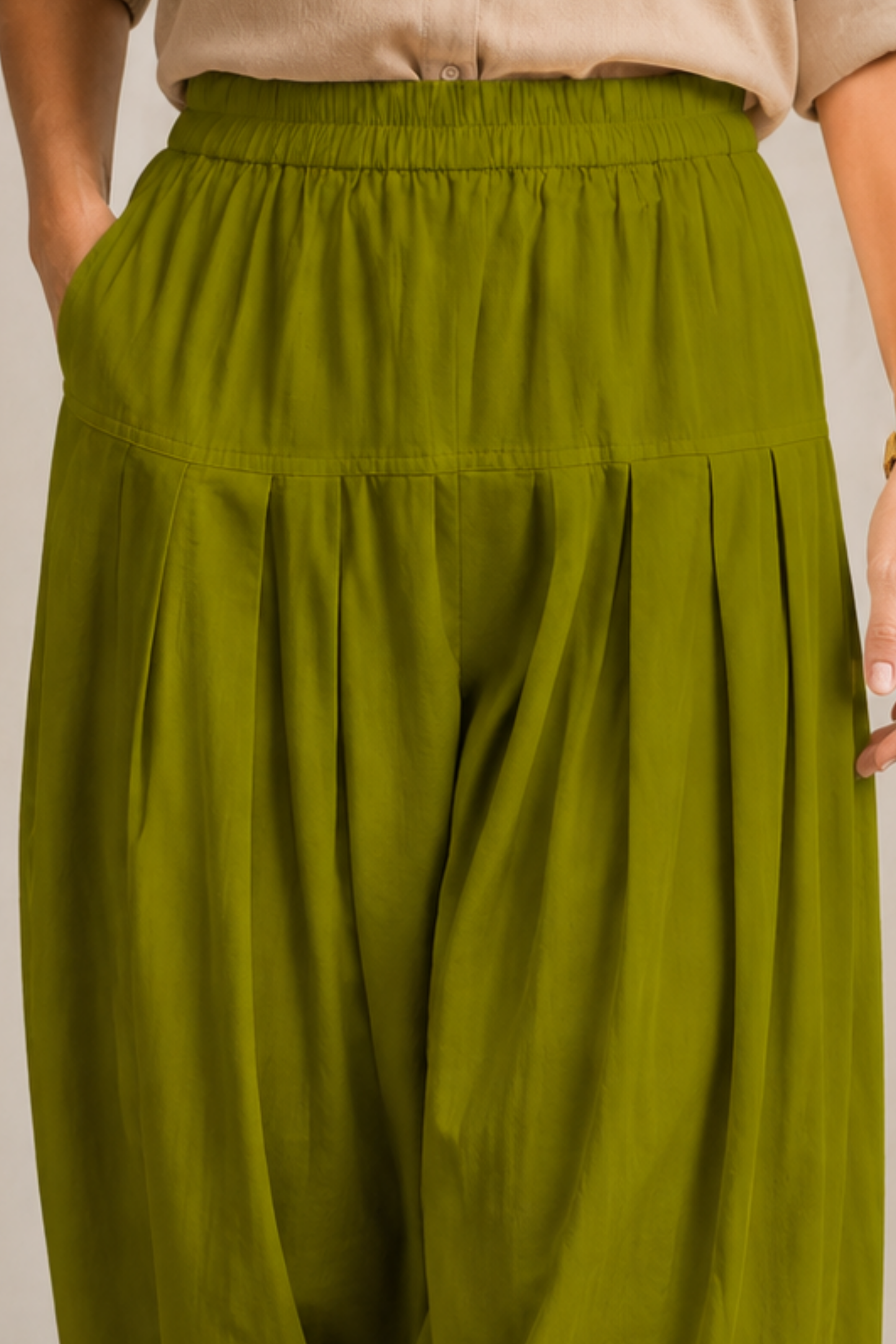 Mehandi Green Cotton Farshi Salwar