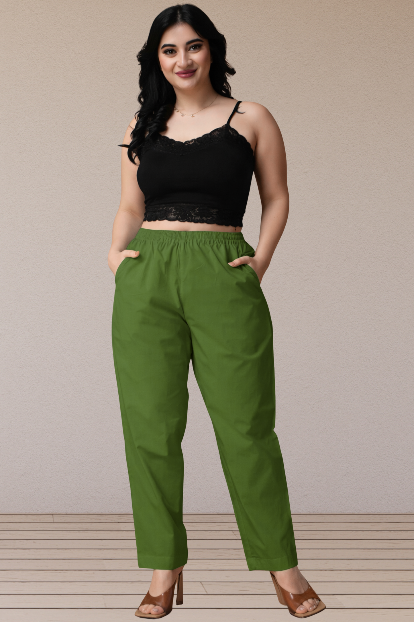 Mehendi Green Cotton Kurti Pant
