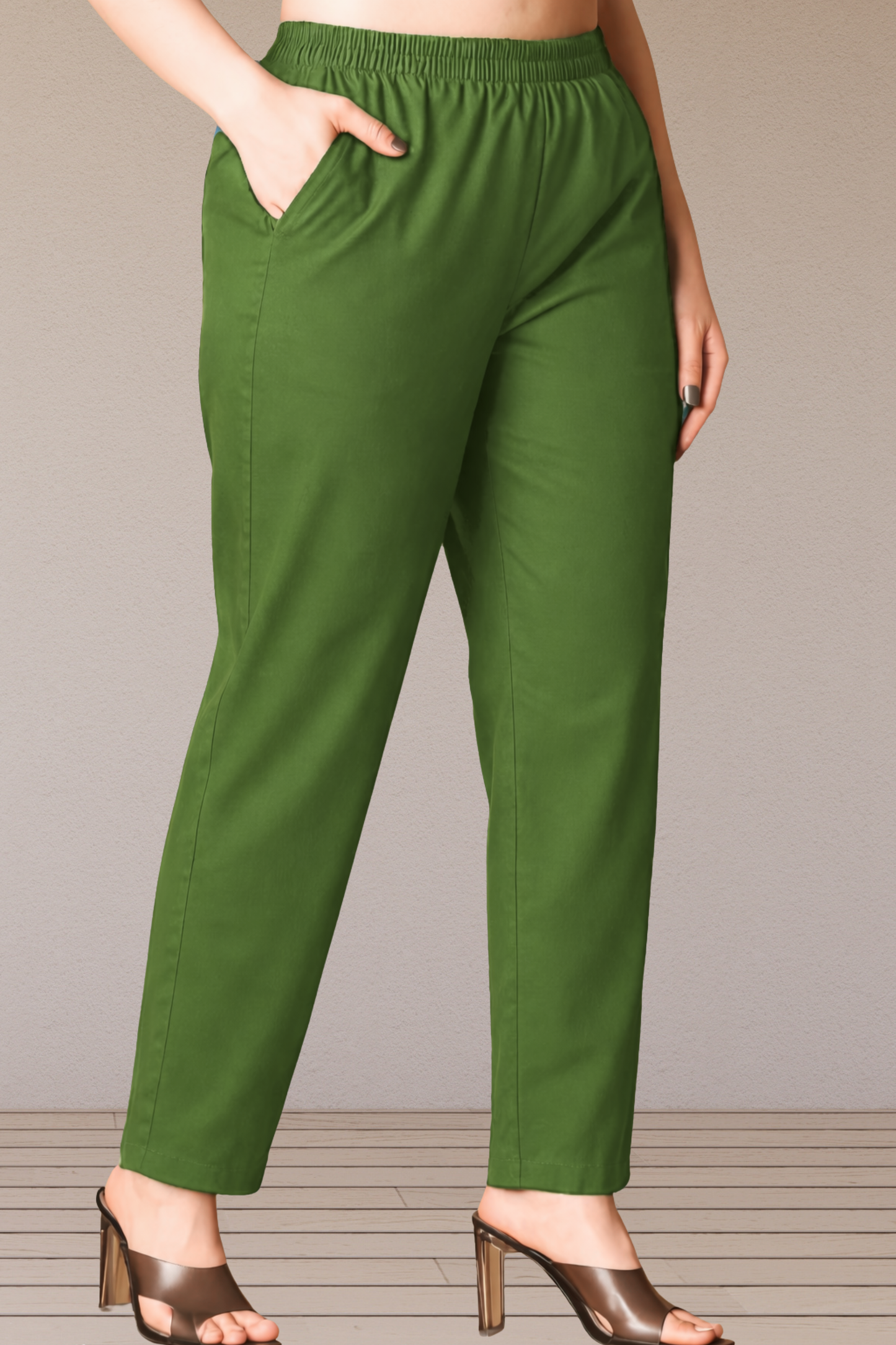 Mehendi Green Cotton Kurti Pant