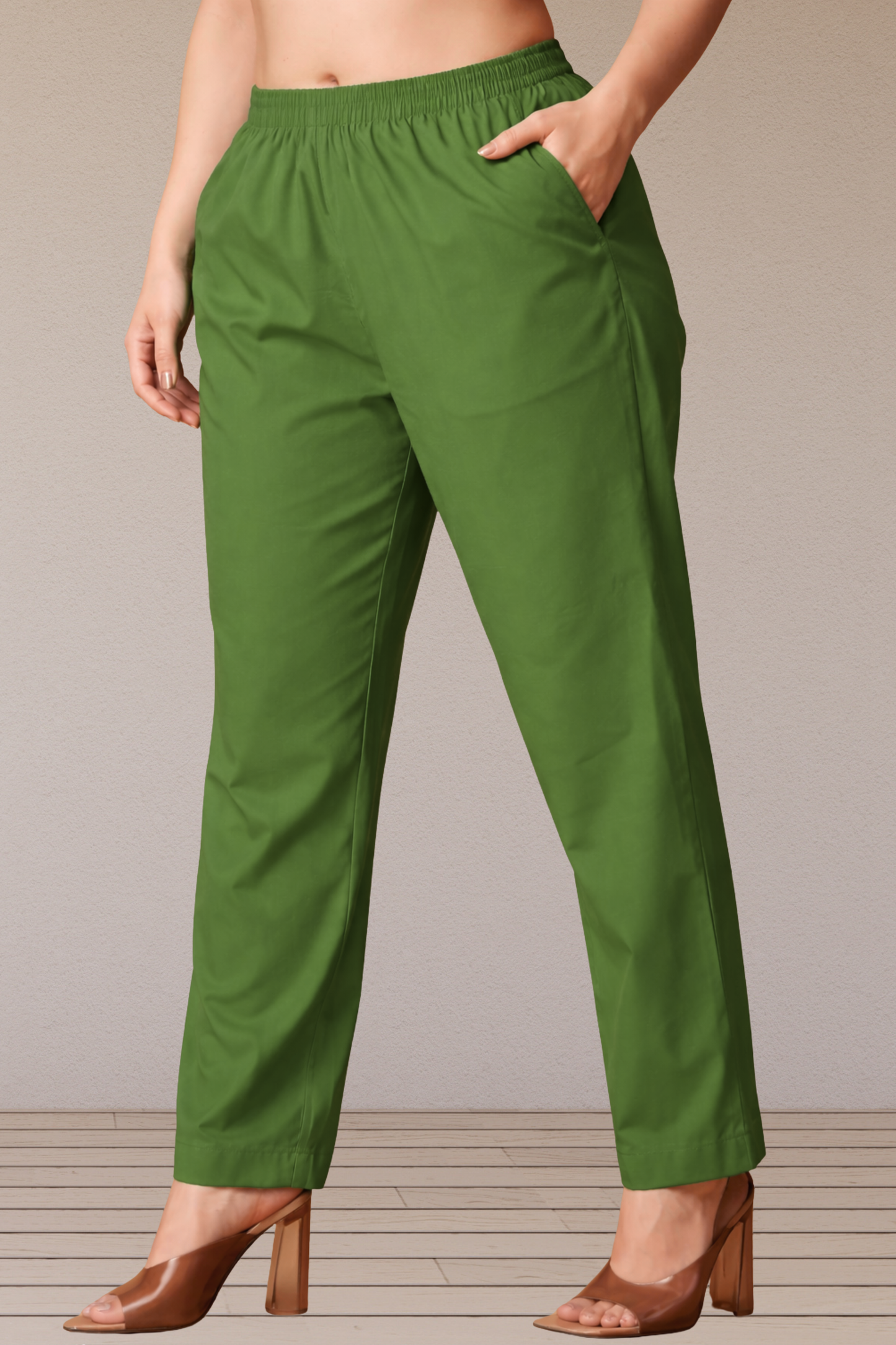 Mehendi Green Cotton Kurti Pant