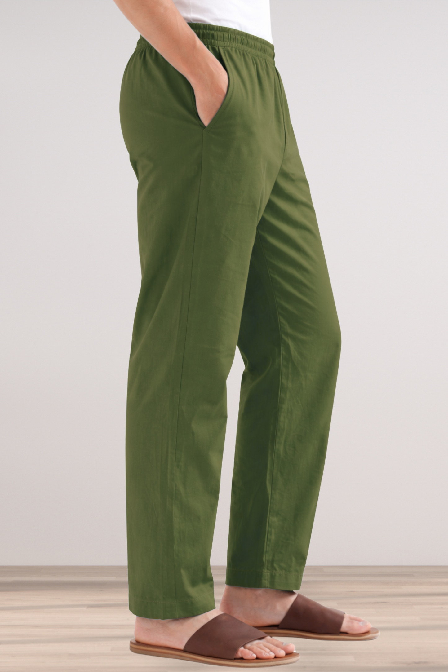Mehendi Green Cotton Pant Pajama