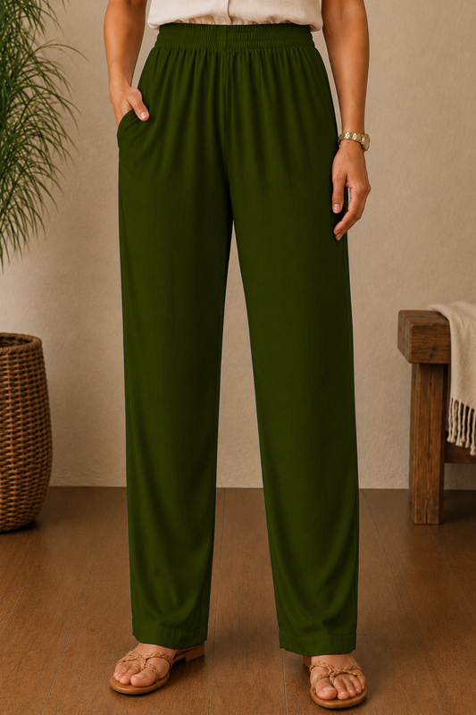 Mehendi Green Rayon Kurti Pant