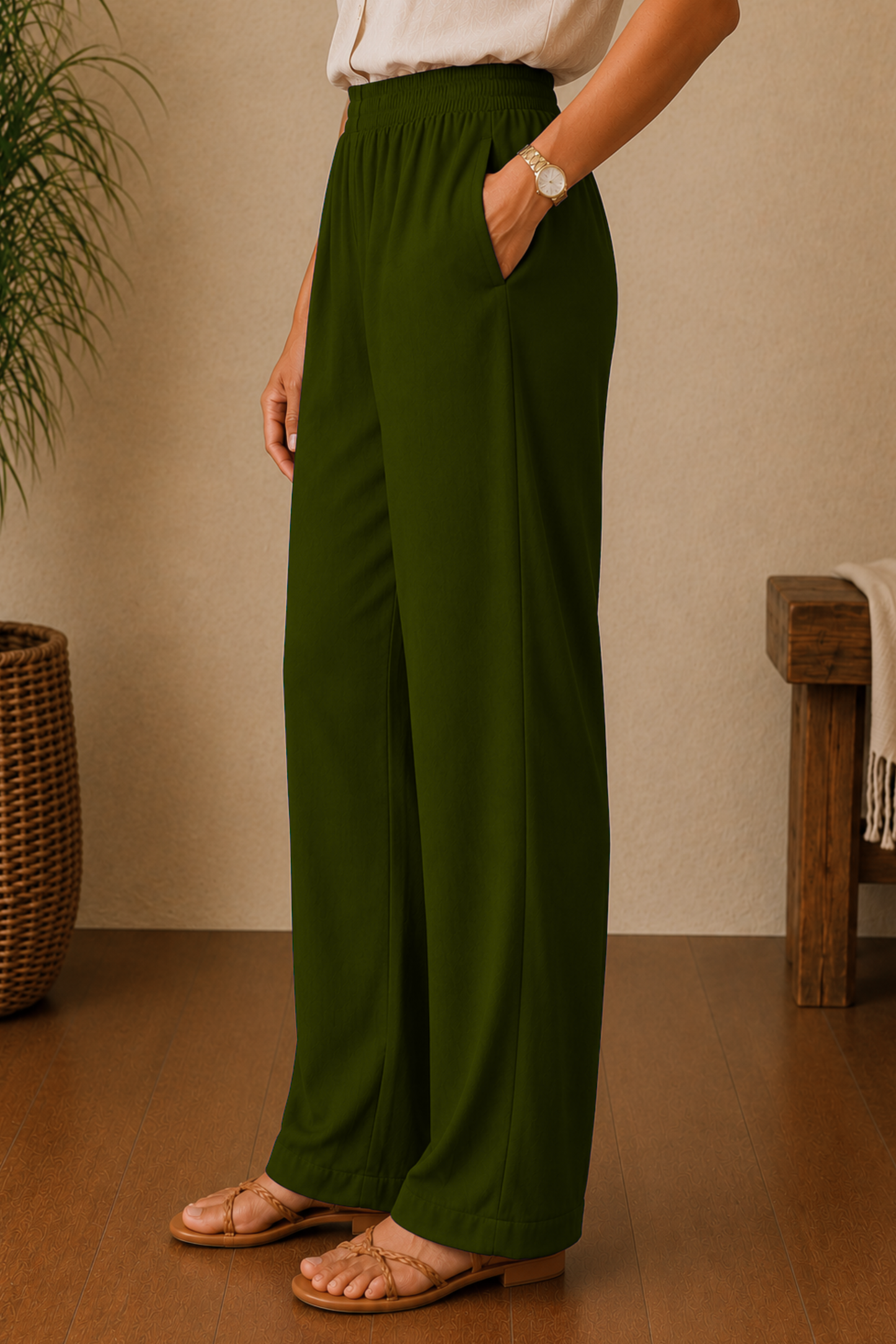 Mehendi Green Rayon Kurti Pant