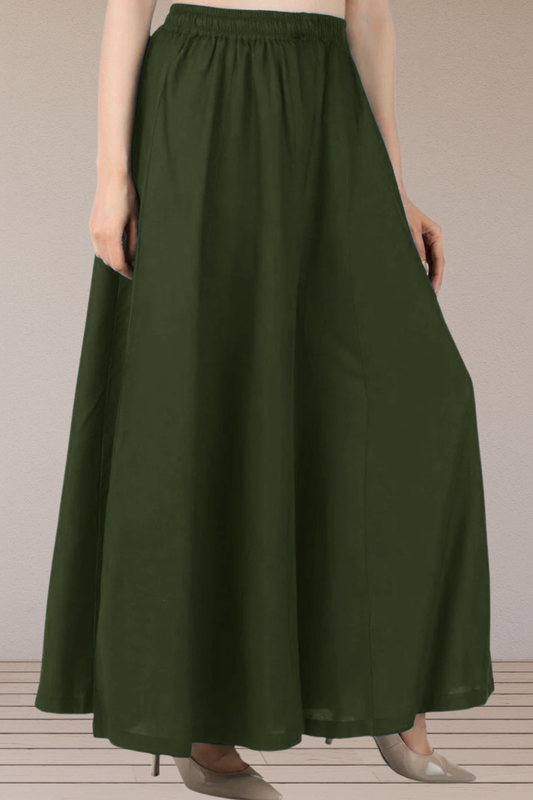 Mehandi Green Rayon Skirt Palazzo