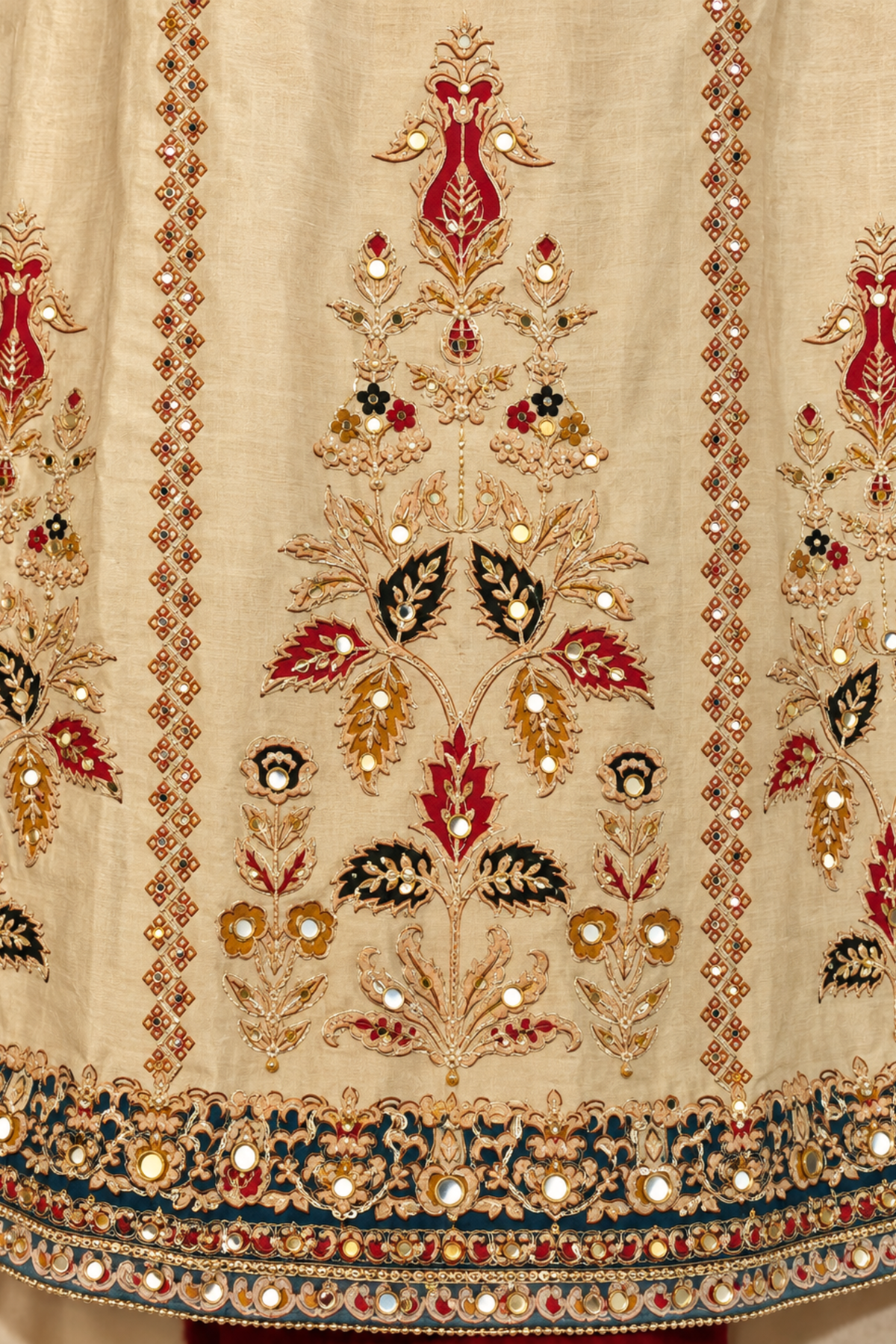 Meher Karachi Muslin Suit With Mirror Work