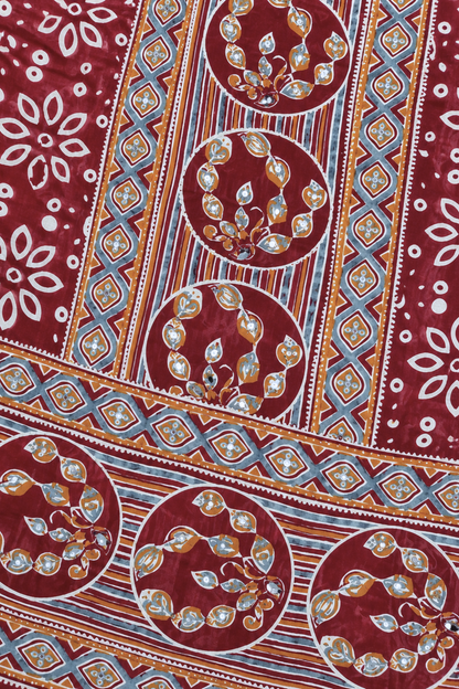 Meher Maroon Ajrakh Suit With Beads Highlights