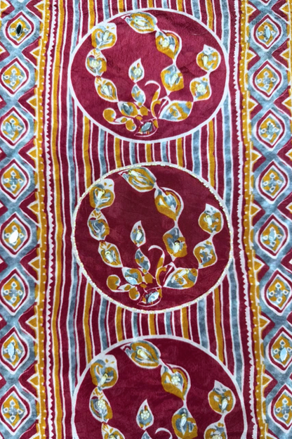 Meher Maroon Ajrakh Suit With Beads Highlights