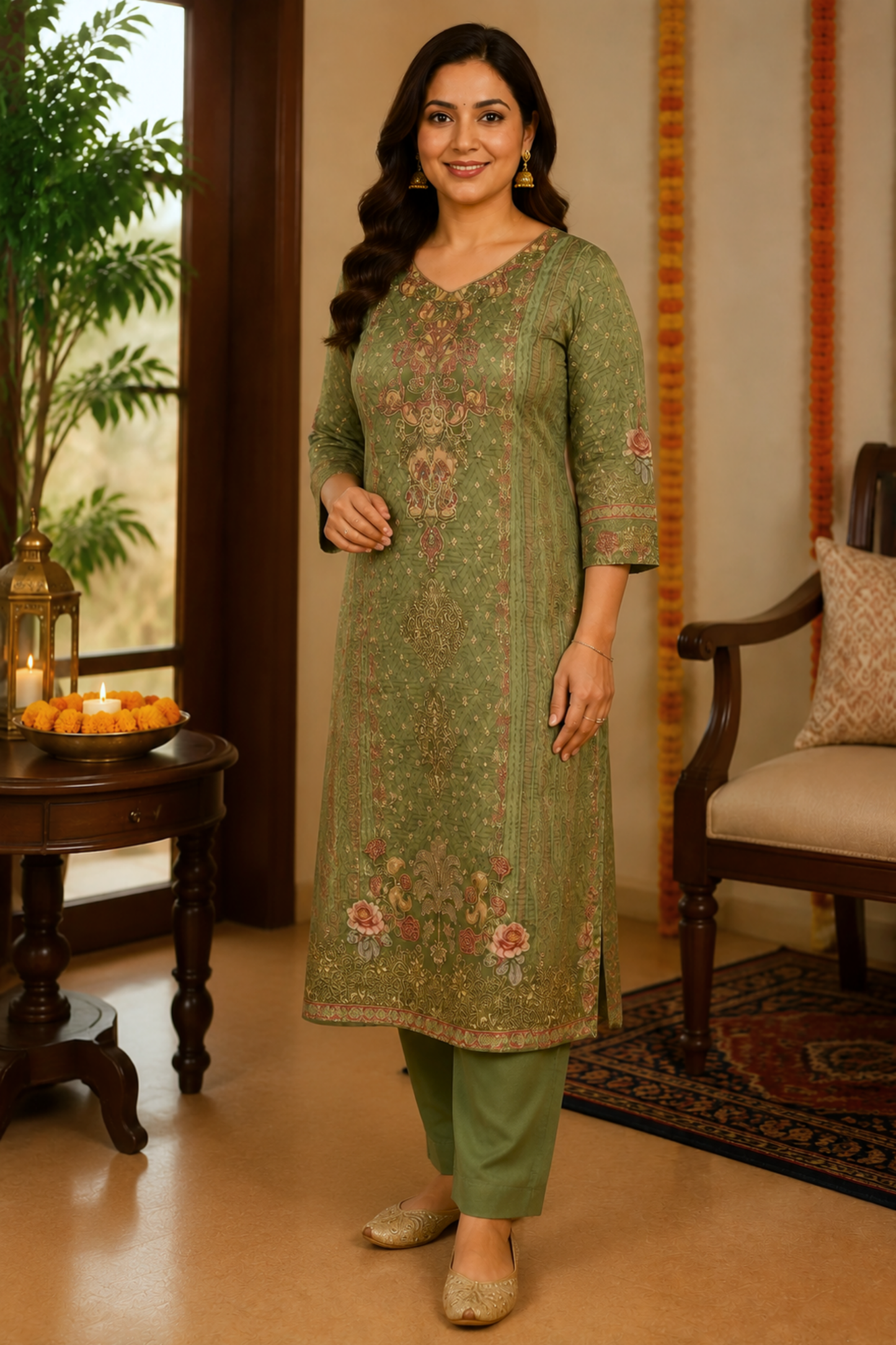 Mehnaz Karachi Muslin Suit with Aari Work