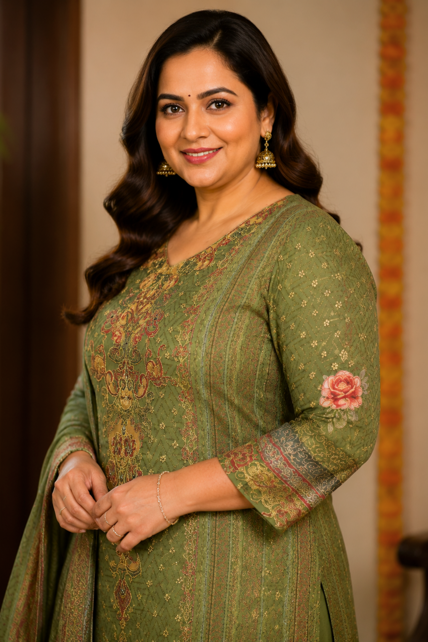 Mehnaz Karachi Muslin Suit with Aari Work