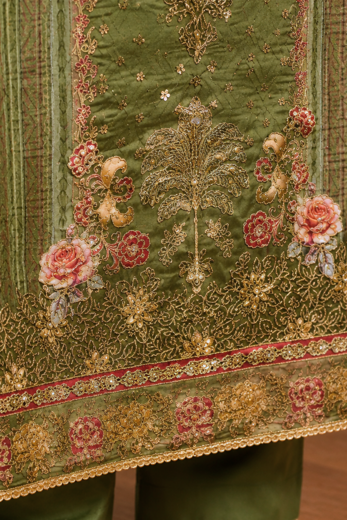 Mehnaz Karachi Muslin Suit with Aari Work