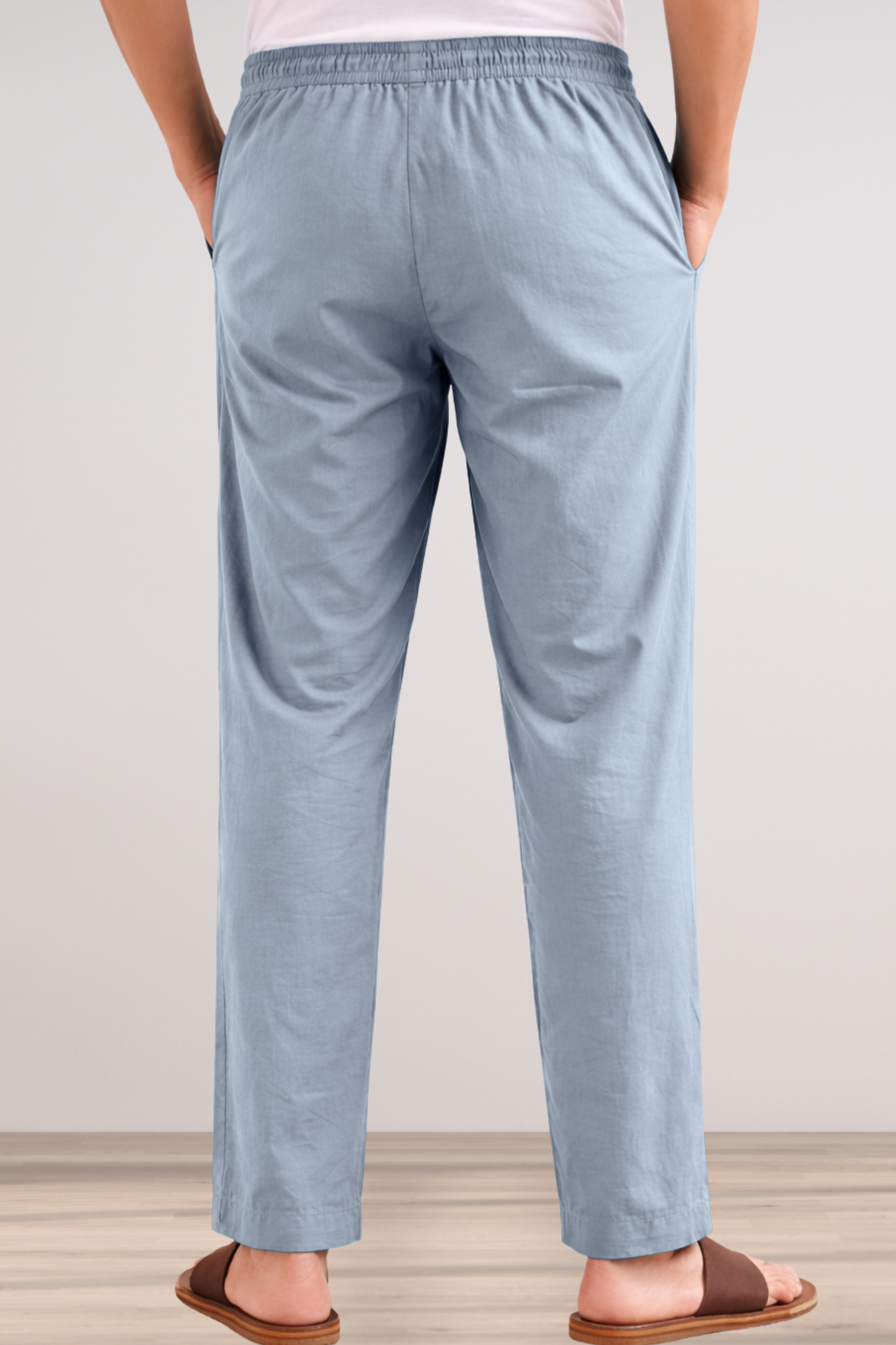 Powder Blue Cotton Pant Pajama