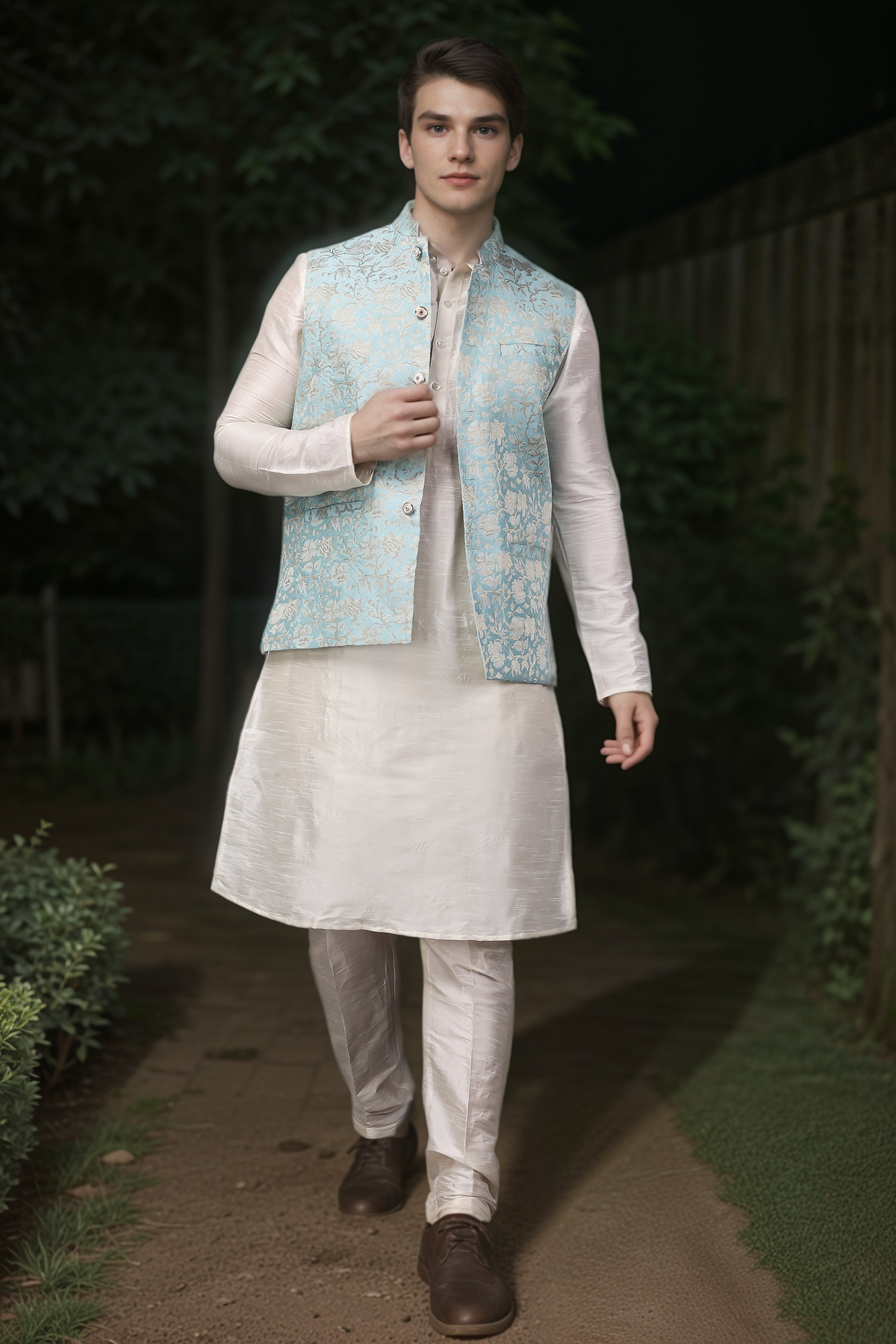 Buy Plus Size ​Joyful Horizon Brocade Vasket At Apella | Sizes XS to 10 XL | India | Free Delivery | Customized