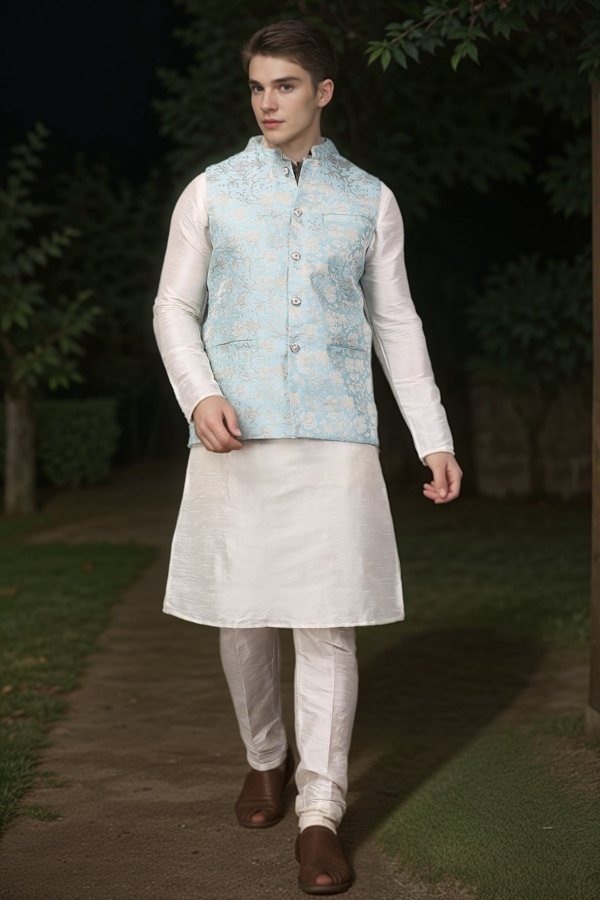 Buy Plus Size ​Joyful Horizon Brocade Vasket At Apella | Sizes XS to 10 XL | India | Free Delivery | Customized