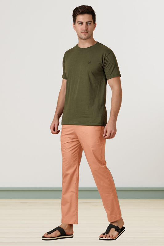 Peach Cotton Pant Pajama