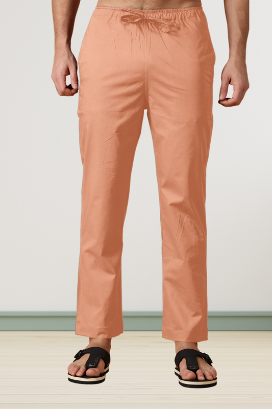 Peach Cotton Pant Pajama