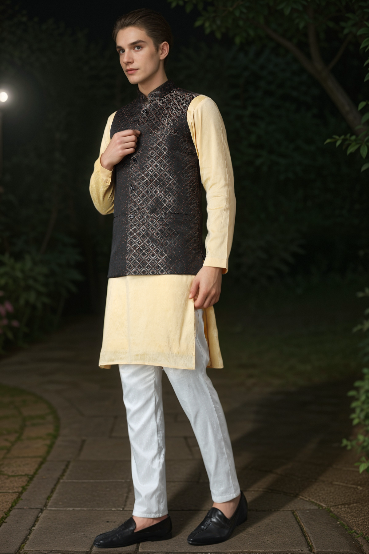 Buy Plus Size ​Ode to Life Jacket Kurta Set At Apella | Sizes XS to 10 XL | India | Free Delivery | Customized