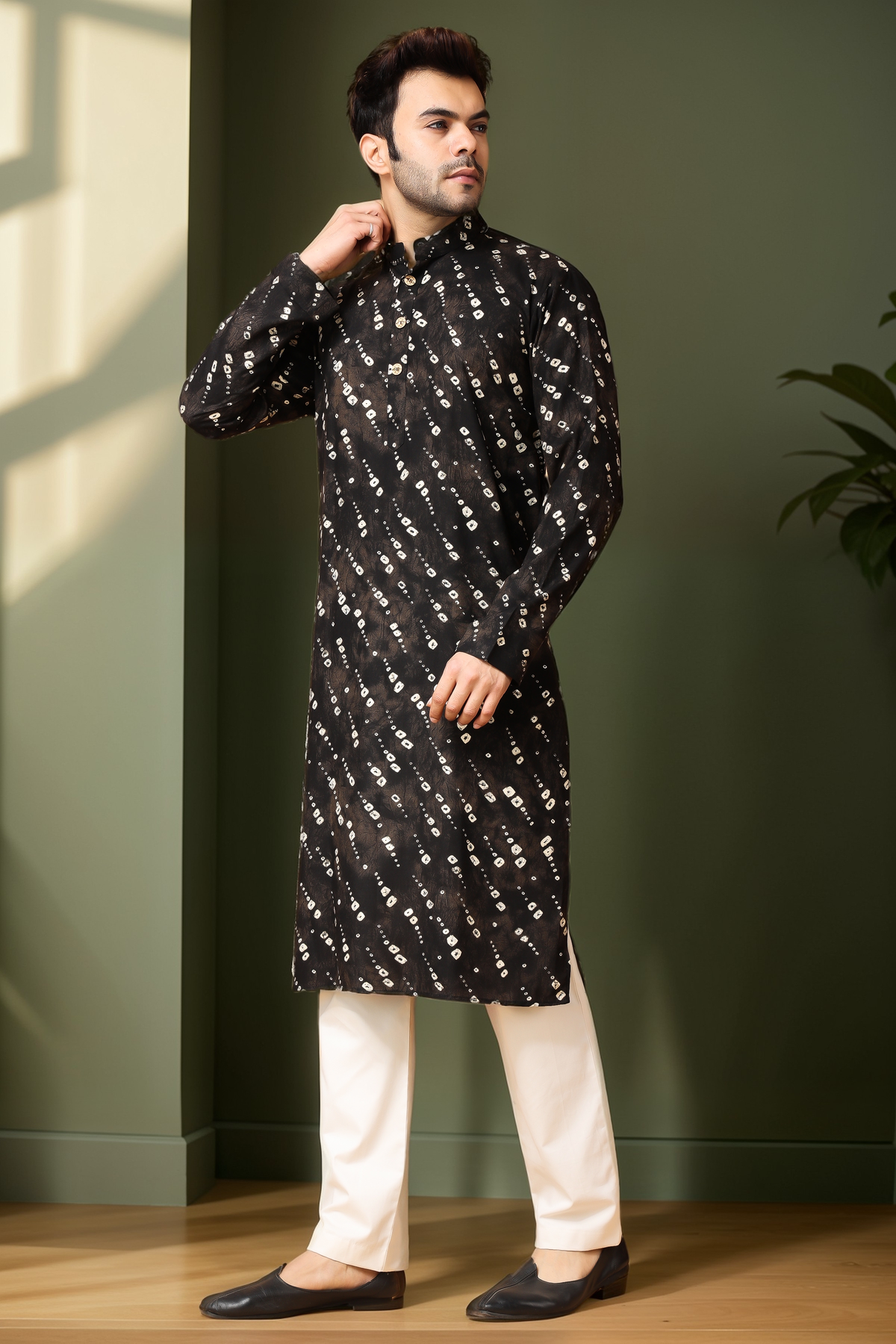 Buy Plus Size ​Smoky Swirls Printed Kurta Pajama At Apella | Sizes XS to 10 XL | India | Free Delivery | Customized