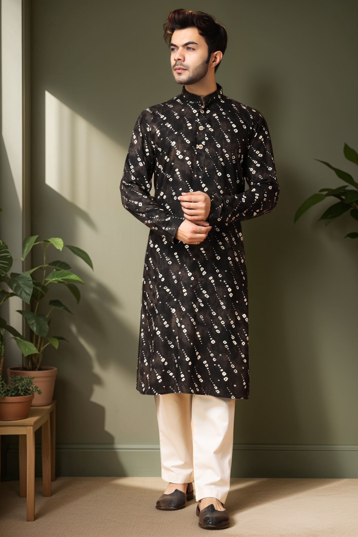 Buy Plus Size ​Smoky Swirls Printed Kurta Pajama At Apella | Sizes XS to 10 XL | India | Free Delivery | Customized