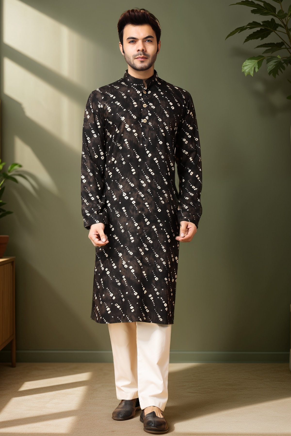 Buy Plus Size ​Smoky Swirls Printed Kurta Pajama At Apella | Sizes XS to 10 XL | India | Free Delivery | Customized