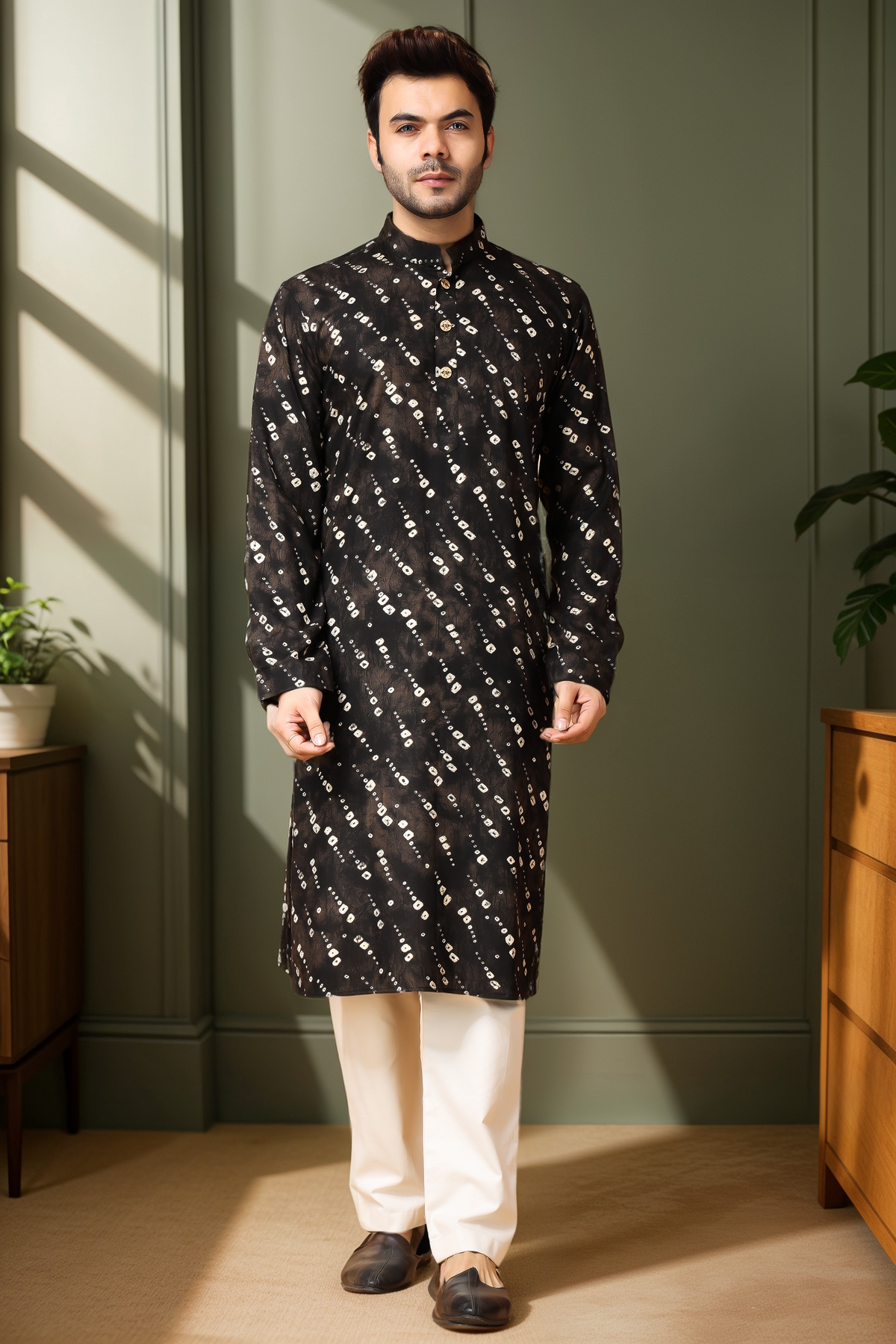 Buy Plus Size ​Smoky Swirls Printed Kurta Pajama At Apella | Sizes XS to 10 XL | India | Free Delivery | Customized