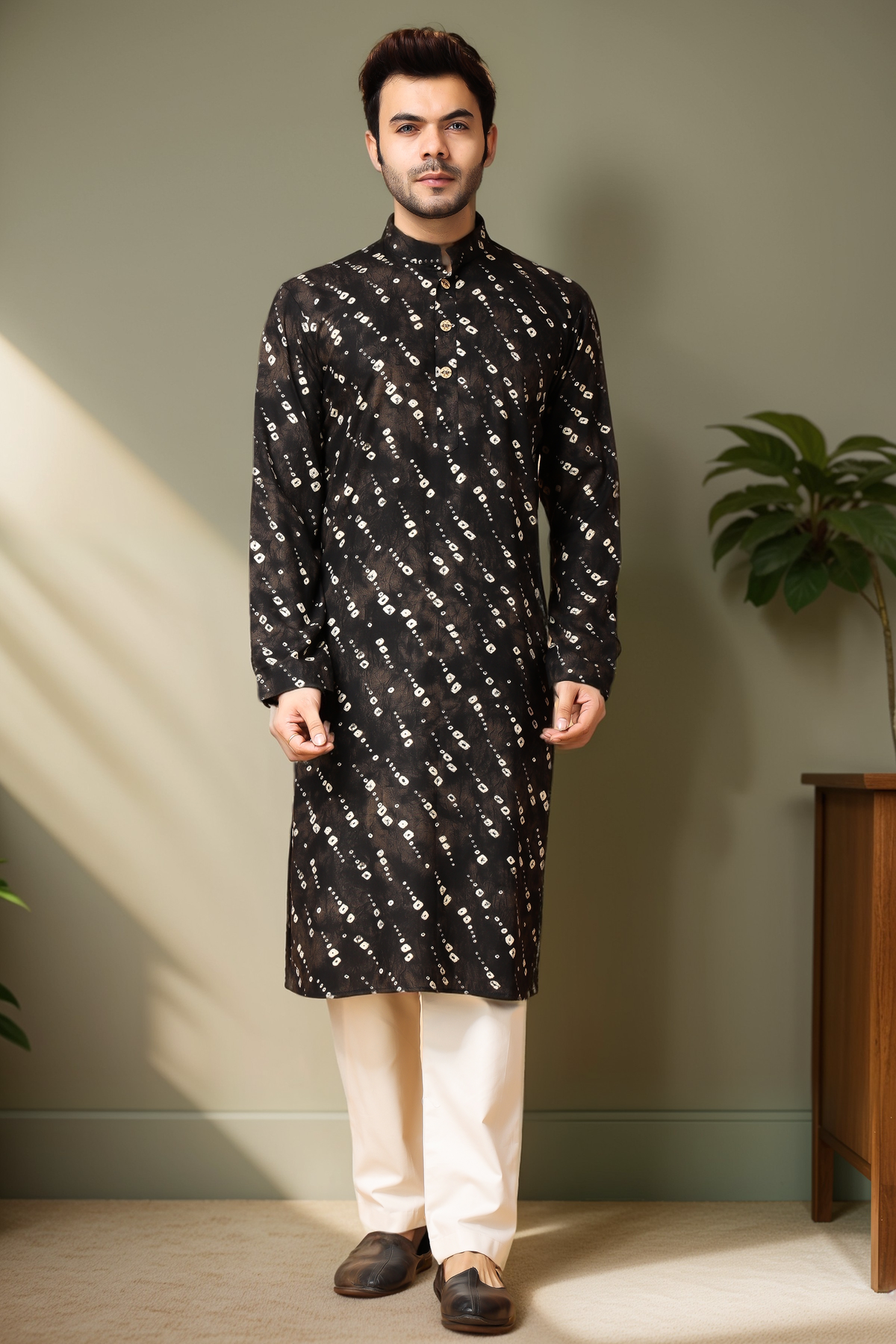 Buy Plus Size ​Smoky Swirls Printed Kurta Pajama At Apella | Sizes XS to 10 XL | India | Free Delivery | Customized