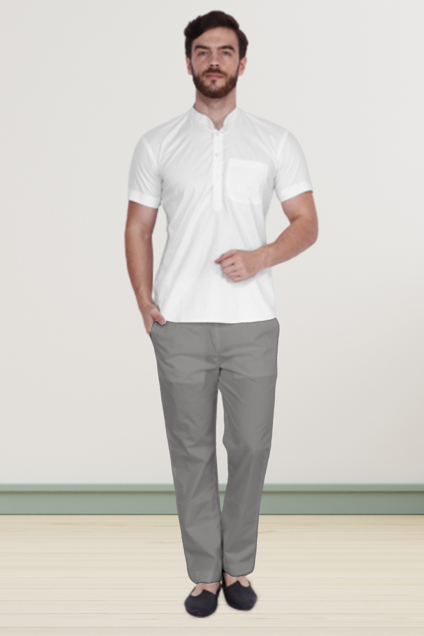 Steel Grey Cotton Pant Pajama