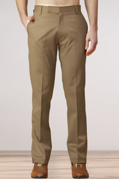 Desert Khakhi Solid Stretch Trouser