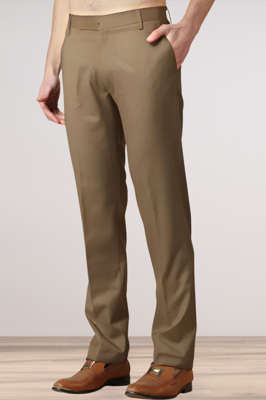 Desert Khakhi Solid Stretch Trouser