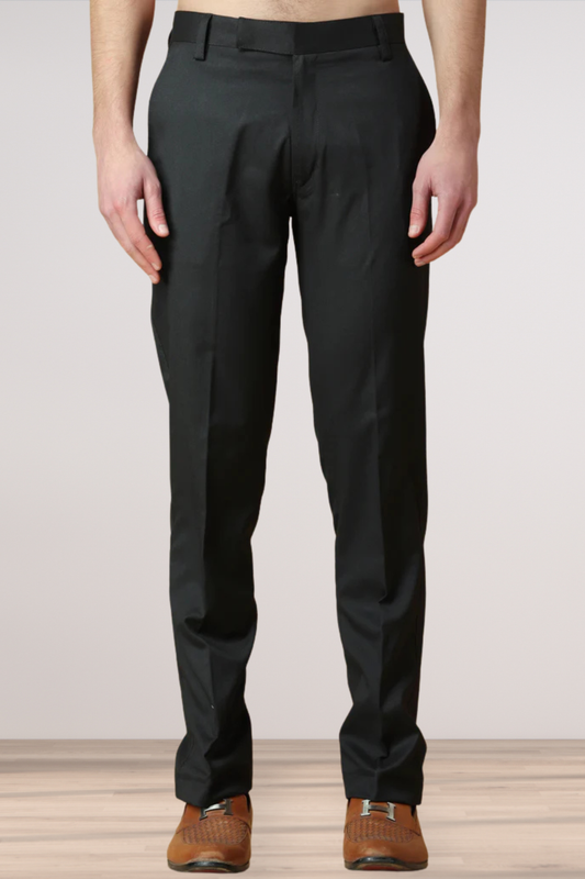 Forest Black Formal Stretch Trousers