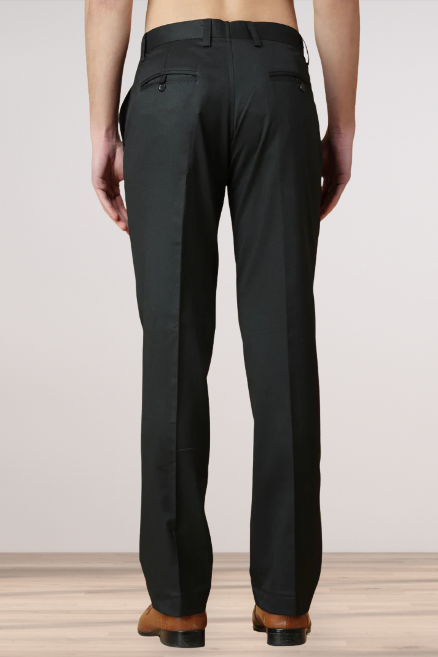 Forest Black Formal Stretch Trousers