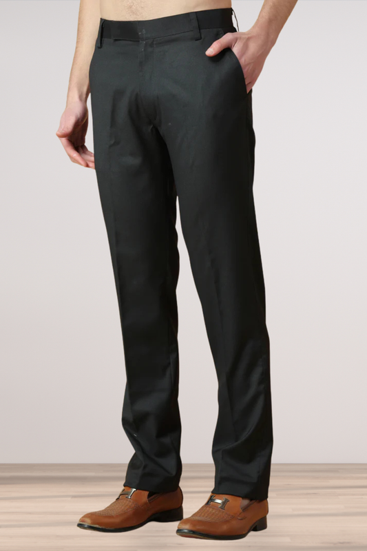 Forest Black Formal Stretch Trousers