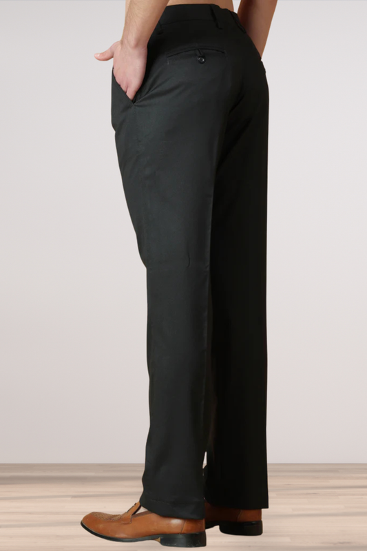 Forest Black Formal Stretch Trousers